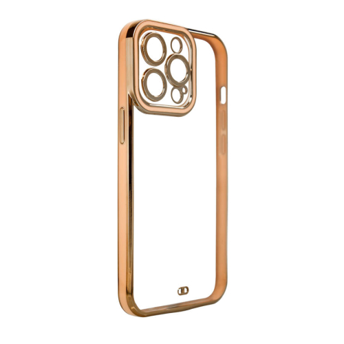 CAPA TRANSPARENTE GOLDEN FRAME IPHONE 13 PRO MAX ROSE GOLD