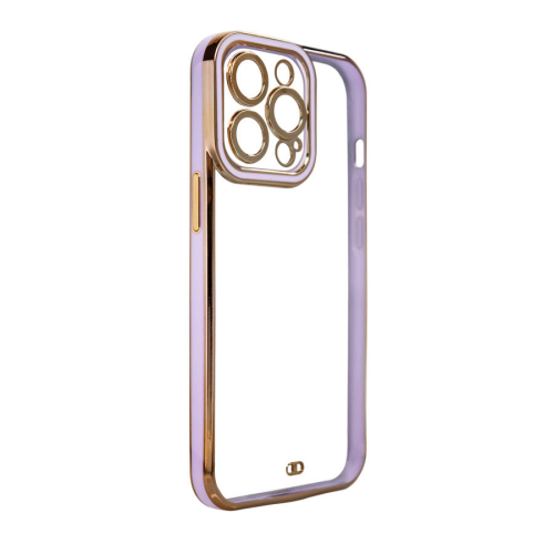CAPA TRANSPARENTE GOLDEN FRAME IPHONE 13 PRO MAX PURPLE