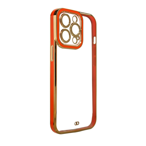 CAPA TRANSPARENTE GOLDEN FRAME IPHONE 13 PRO MAX RED