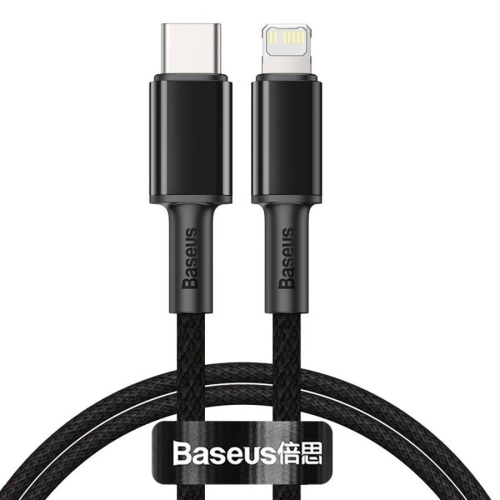CABO BASEUS NYLON USB-C/LIGHTNING 20W 1M BLACK