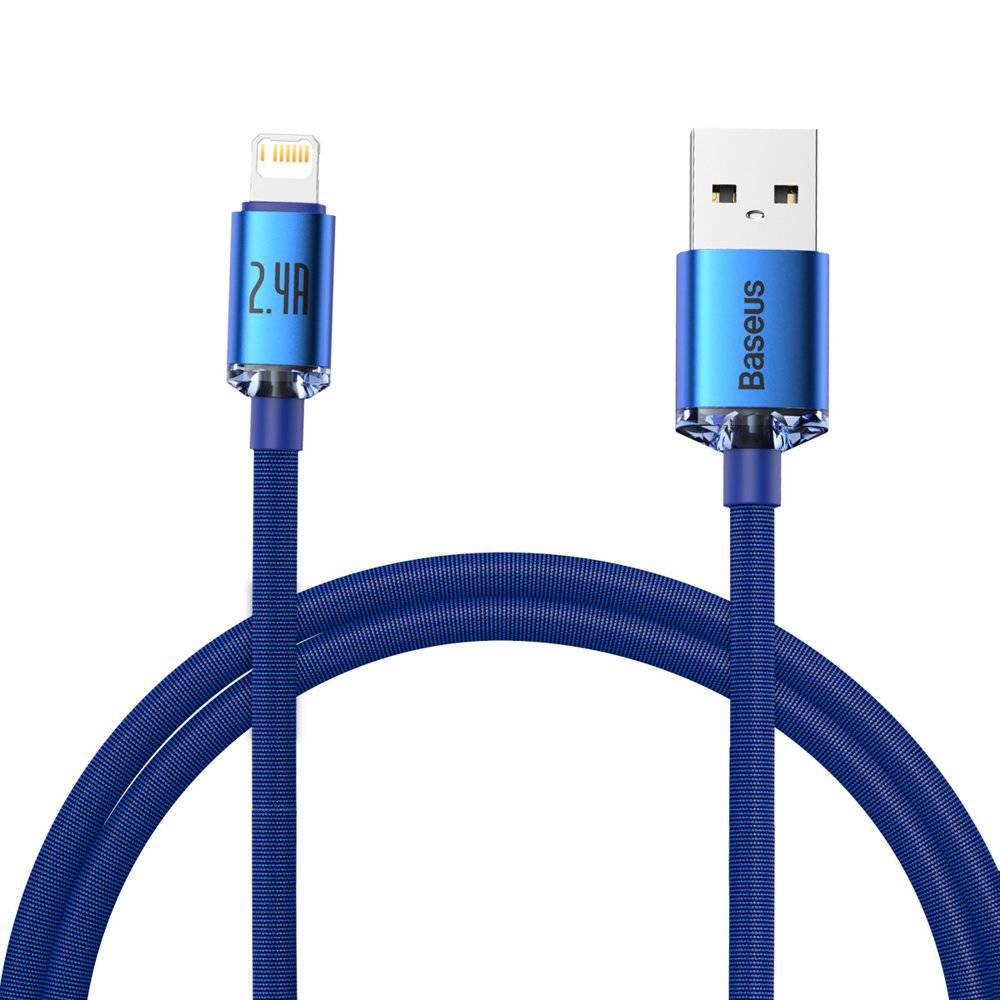 CABO BASEUS CRYSTAL SHINE BRAIDED USB/LIGHTNING 2M BLUE