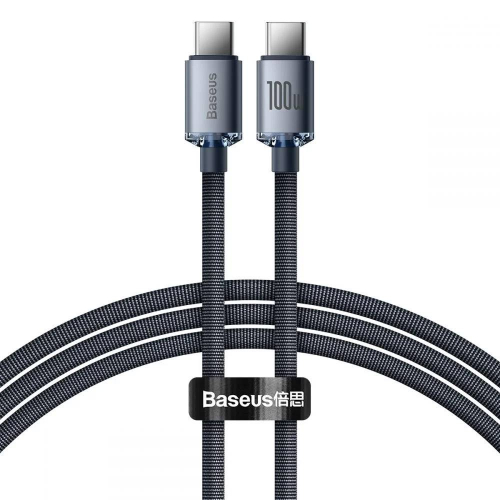 CABO BASEUS CRYSTAL SHINE USB-C/USB-C 100W 1.2M BLACK