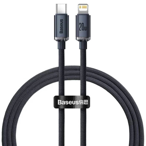 CABO BASEUS CRYSTAL SHINE BRAIDED USB-C/LIGHTNING 1.2M BLUE