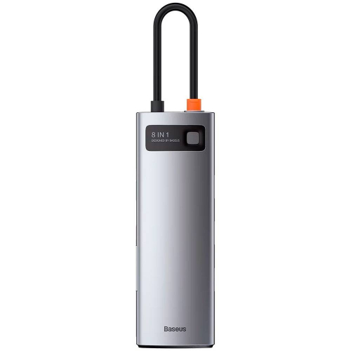 BASEUS METAL GLEAM 8IN1 MULTIFUNCIONAL TYPE-C/HUB/HDMI/SD/RJ45/USB GRAY