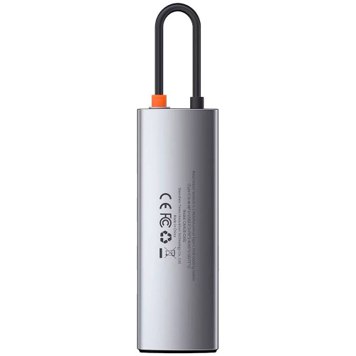 BASEUS METAL GLEAM 8IN1 MULTIFUNCIONAL TYPE-C/HUB/HDMI/SD/RJ45/USB GRAY