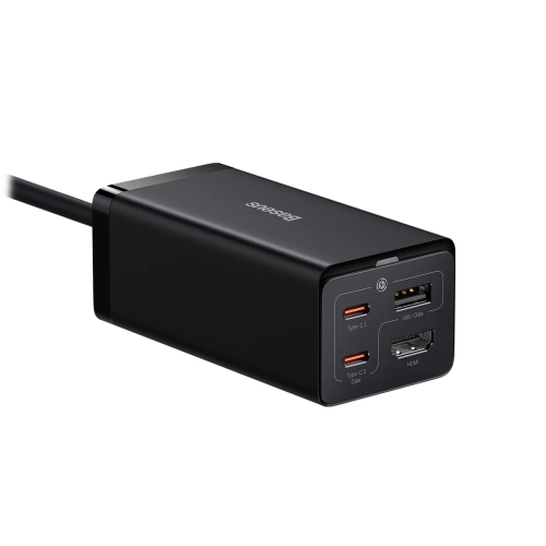 CARREGADOR BASEUS GaN5 PRO (USB-A+2X USB-C+HDMI) 67W BLACK