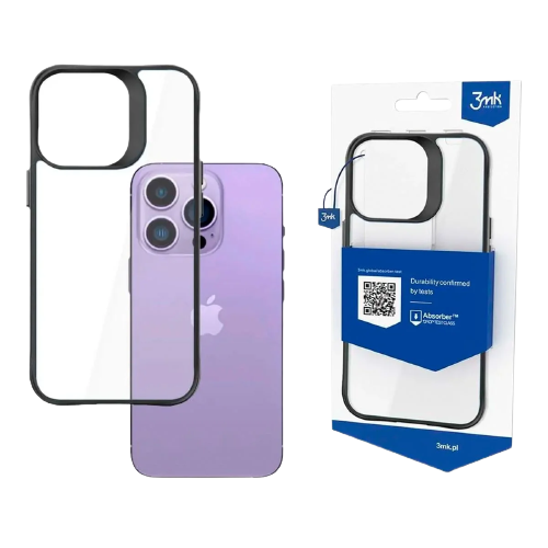 CAPA 3MK SATIN ARMOR IPHONE 15 PRO MAX BLACK/CLEAR