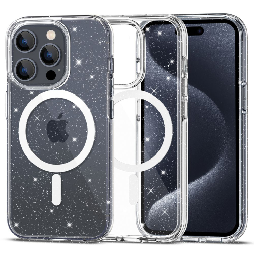 CAPA TECH-PROTECT FLEXAIR HYBRID MAGSAFE IPHONE 15 PRO GLITTER CLEAR 
