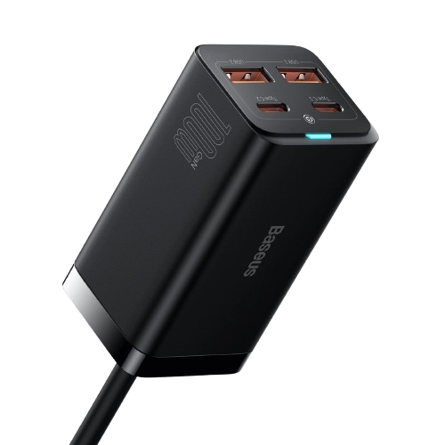 CARREGADOR BASEUS GaN3 PRO (2XUSB-C+2XUSB) 100W BLACK