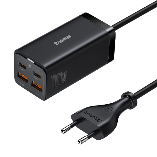 CARREGADOR BASEUS GaN3 PRO (2XUSB-C+2XUSB) 100W BLACK