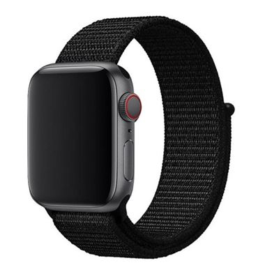 SWISSTEN -  BRACELETE NYLON VELCRO APPLE WATCH 38/40/41MM BLACK