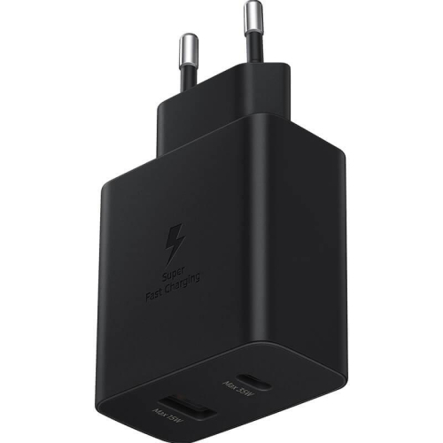CARREGADOR SAMSUNG DUO USB-C+USB-A EP-TA220 SUPER FAST CHARGER 35W PRETO