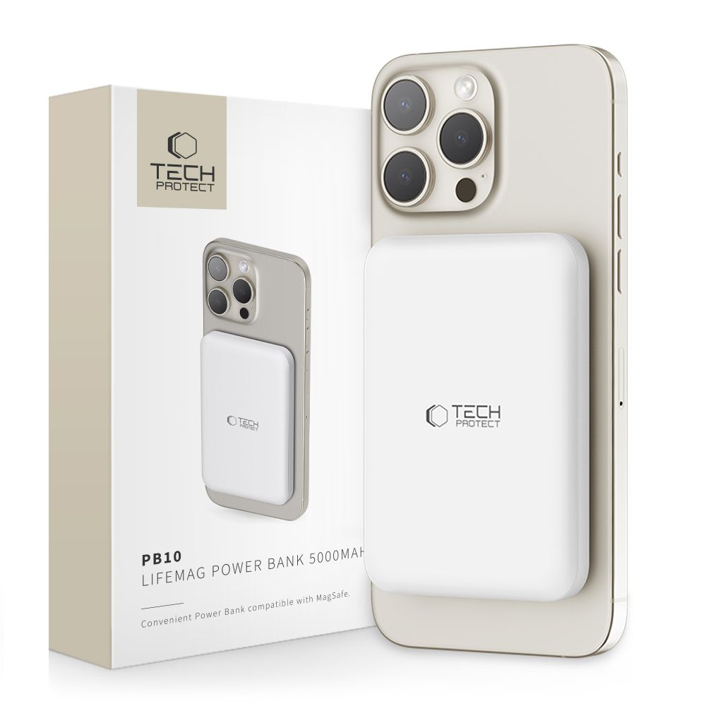 POWERBANK TECH-PROTECT PB10 5000MAH MAGSAFE BRANCO