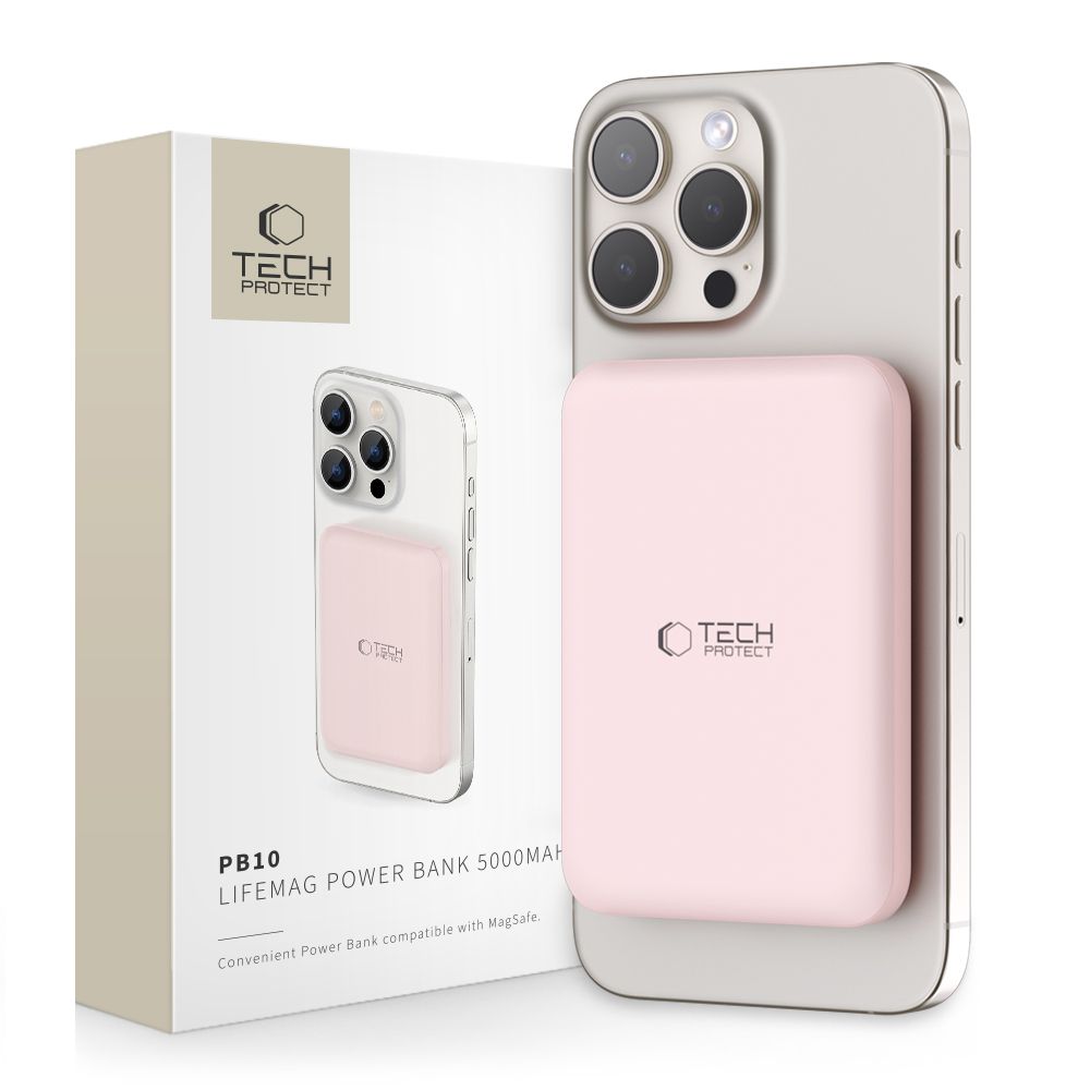 POWERBANK TECH-PROTECT PB10 5000MAH MAGSAFE ROSA
