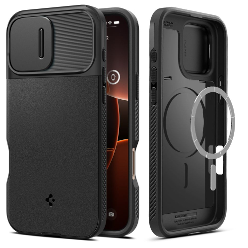 CAPA SPIGEN IPHONE 16 PRO OPTIC ARMOR BLACK (ACS08015)