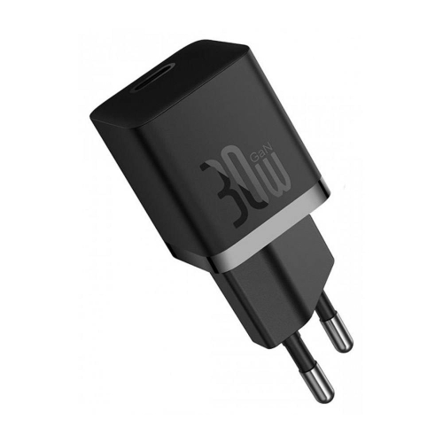 CARREGADOR BASEUS GAN5 PD 30W FAST CHARGING USB-C PRETO