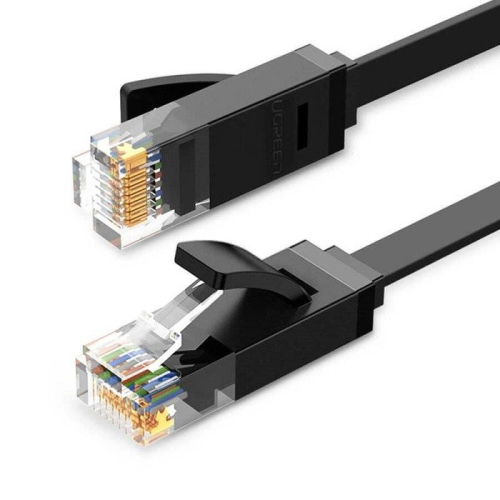 CABO UGREEN ETHERNET PATCHCORD RJ45 CAT 6 UTP LAN FLAT 10 BLACK (50179)