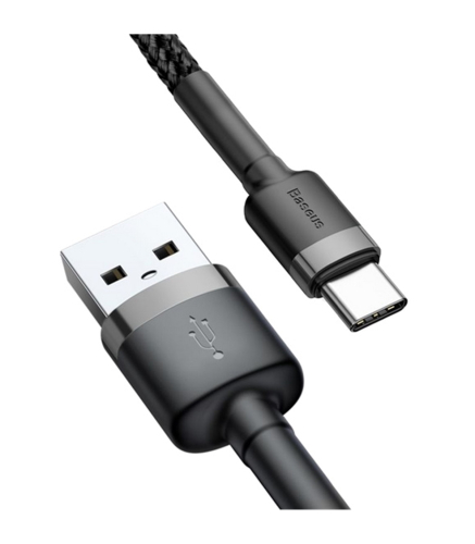 CABO BASEUS SILKY FAST CHARGING BRAIDED USB-A/USB-C 100W 1M CLUSTER BLACK