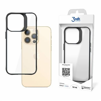 CAPA 3MK SATIN ARMOR IPHONE 13 PRO MAX CLEAR/BLACK