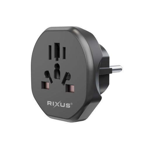 RIXUS EU TRAVEL POWER ADAPTER (RXHC27B) BLACK